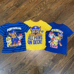 3 Paw Patrol t-shirts